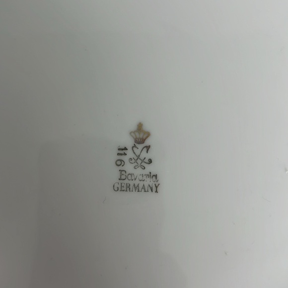 Mitterteich Bavaria Germany Mystic Rose 10” Dinner Plate w/Gold Trim VTG - Picture 7 of 7